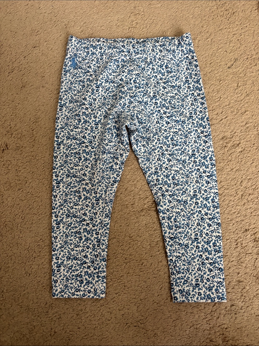Polo by Ralph Lauren White and Blue Floral Kids Leggings
